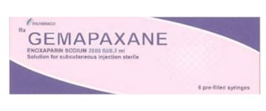 Thuốc tim mạch Gemapaxane 2000IU/0.2ml, Hộp 6 ống