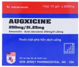 Thuốc Augxicine 250mg/31.25mg Vidipha điều trị viêm amidan, viêm xoang (10 gói x 0.8g)