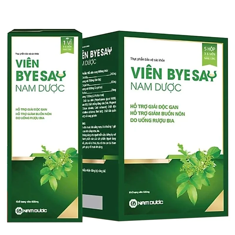 Viên uống BYE SAY giải rượu Nam Dược (Hộp Lớn/5hộp/6viên Nang)