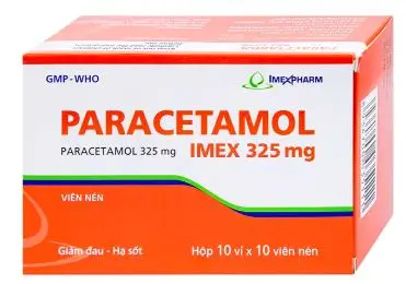 Viên nén Paracetamol Imex 325mg giảm nhức đầu, nhức răng, đau nhức bắp thịt