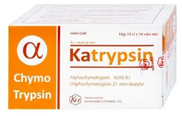 Viên nén Katrypsin 4200IU Khapharco điều trị phù nề sau chấn thương, phẫu thuật, bỏng (10 vỉ x 10 viên)