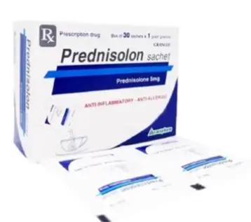 Thuốc Prednisolon Sachet 5mg Vacopharm chống viêm, chống dị ứng (30 gói x 1g)