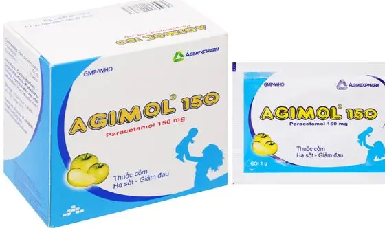 Thuốc cốm Agimol 150 giảm đau, hạ sốt (30 gói x 1g)
