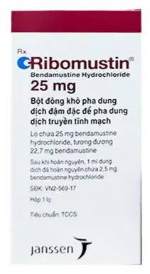 Bột pha tiêm Ribomustin 25mg điều trị bệnh bạch cầu lympho mạn hộp 1 lọ 25mg