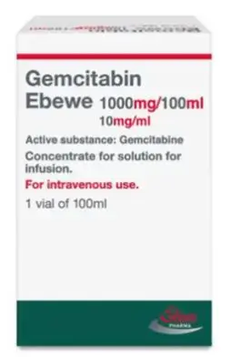 Thuốc Gemcitabin 1000mg/100ml Ebewe điều trị ung thư bàng quang, ung thư tuyến tụy