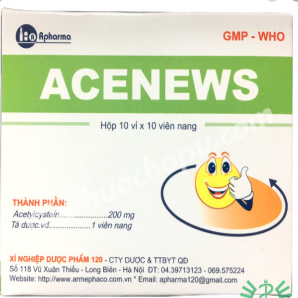 Acenew Acetylcystein 200Mg Hộp 10 Vỉ X 10 Viên Nang Z120