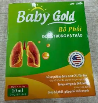 Siro Bổ phổi đông trùng hạ thảo Baby Gold Bổ sung hồng sâm, linh chi yến sào – Hộp 20 ống x 10ml