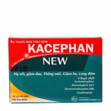 Viên nén Kacephan New trị các triệu chứng ho cảm thông thường (10 vỉ x 10 viên)