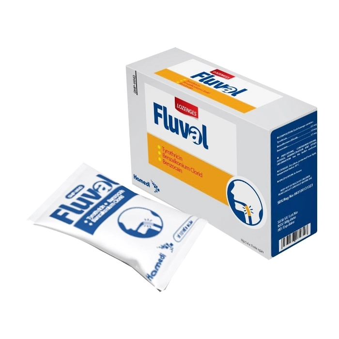 Thuốc ngậm ho Fluval Hamedi điều trị triệu chứng về vùng họng