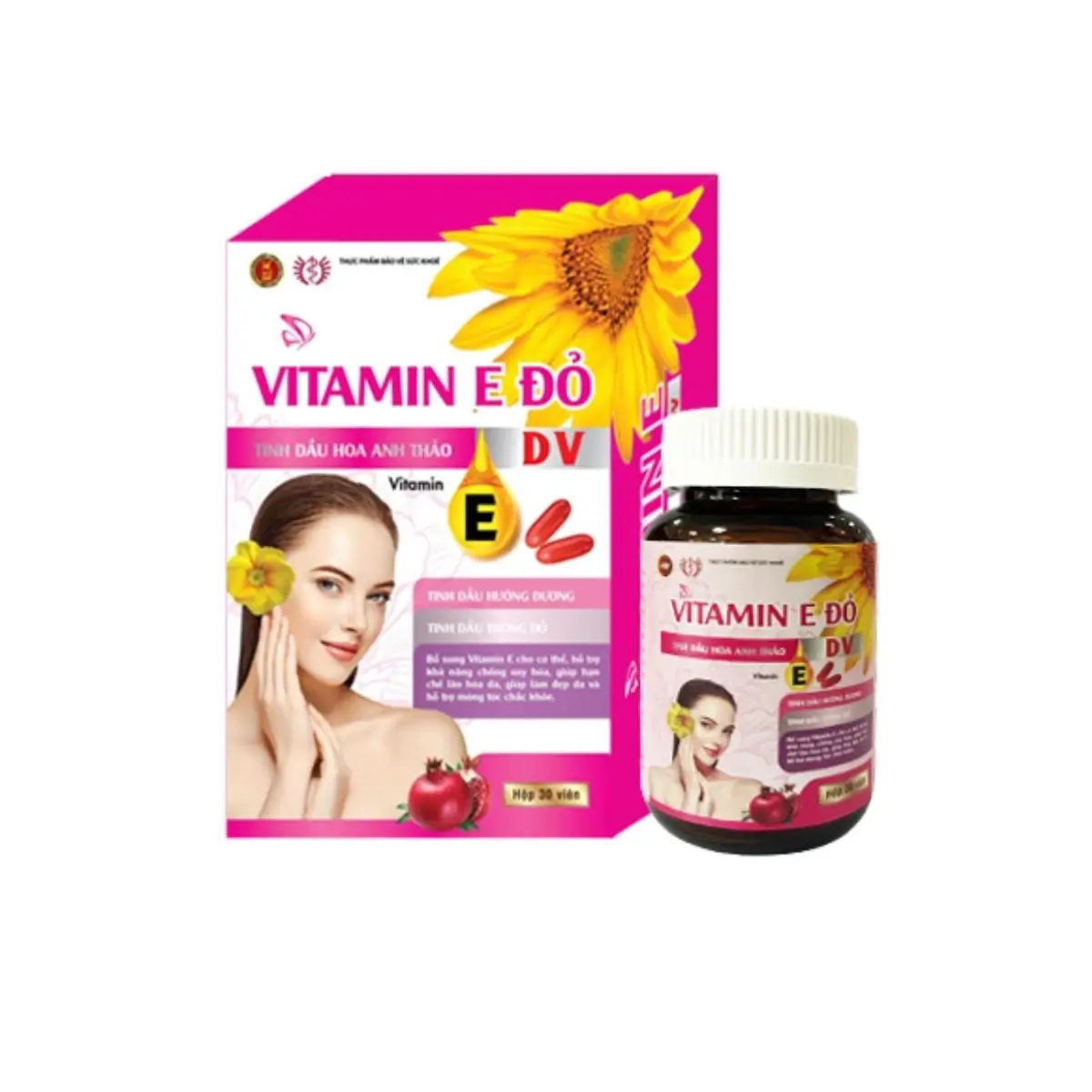 Vitamin E đỏ DV hỗ trợ giúp da sáng khỏe, mịn màng, hạn chế tình trạng lão hóa da