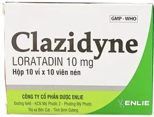 Clazidyne – Hộp 10 vỉ x 10 viên nén – ENLIE điều trị các triệu chứng của viêm mũi dị ứng, mày đay và dị ứng da.
