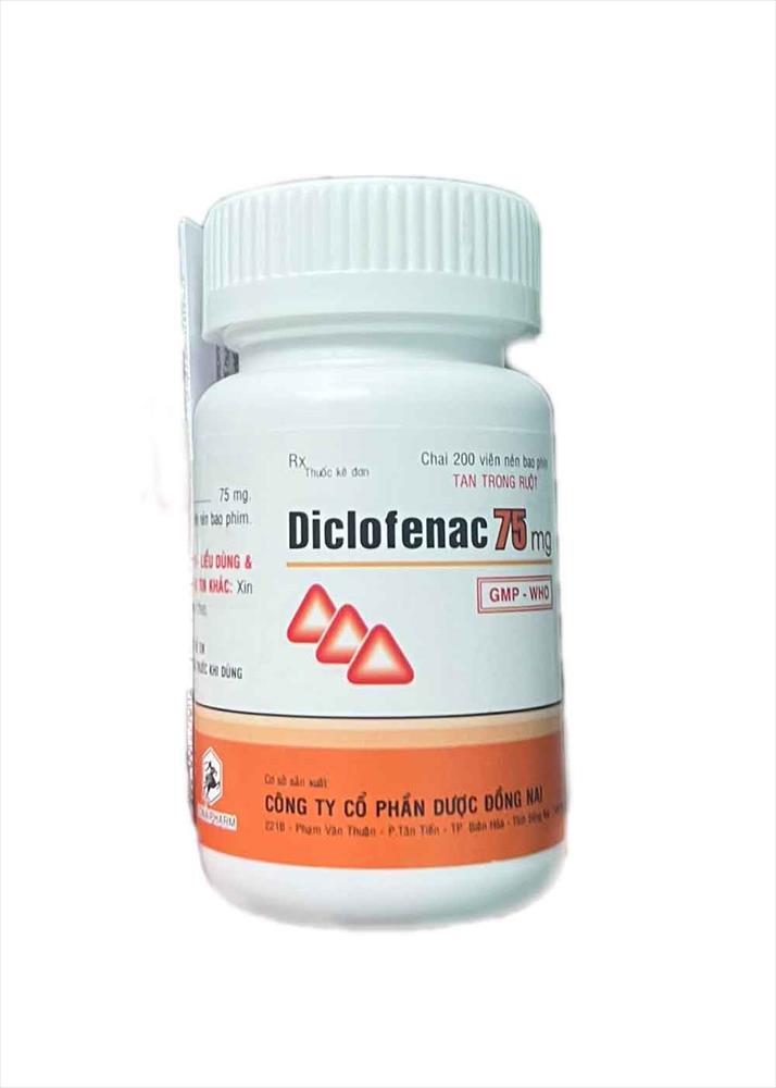 Thuốc Diclofenac 75mg Donaipharm điều trị thoái hóa khớp, viêm khớp (Chai 200 viên nén)