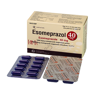 Thuốc điều trị loét dạ dày tá tràng Esomeprazol 40mg Khapharco hộp 10 vỉ x 10 viên