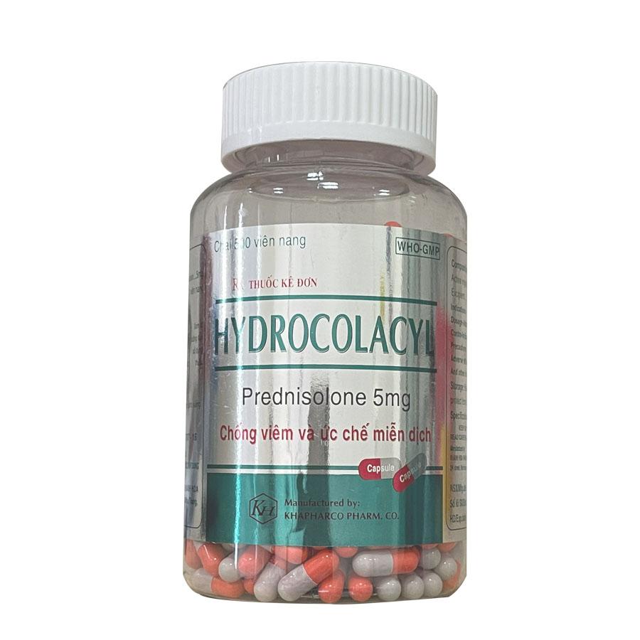 Hydrocolacyl chống viêm, ức chế miễn dịch, chống viêm, chống dị ứng.-  Chai 500 viên nang - KhaPharco Pharm
