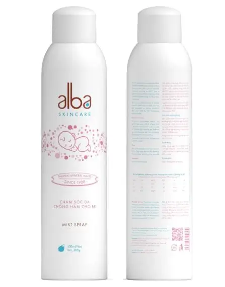 Xịt khoáng trẻ em Alba Skin Care – Chống hăm khô rôm sẩy do bỉm giúp da bé mịn màng – 300ml