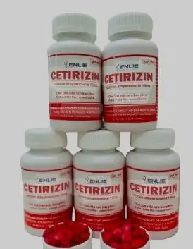 Cetirizin – Chai 500 viên nén đỏ – ENLIE – dùng để điều trị chứng viêm mũi dị ứng