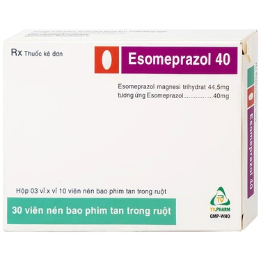 Thuốc Esomeprazol - điều trị trào ngược dạ dày, thực quản (3 vỉ x 10 viên)