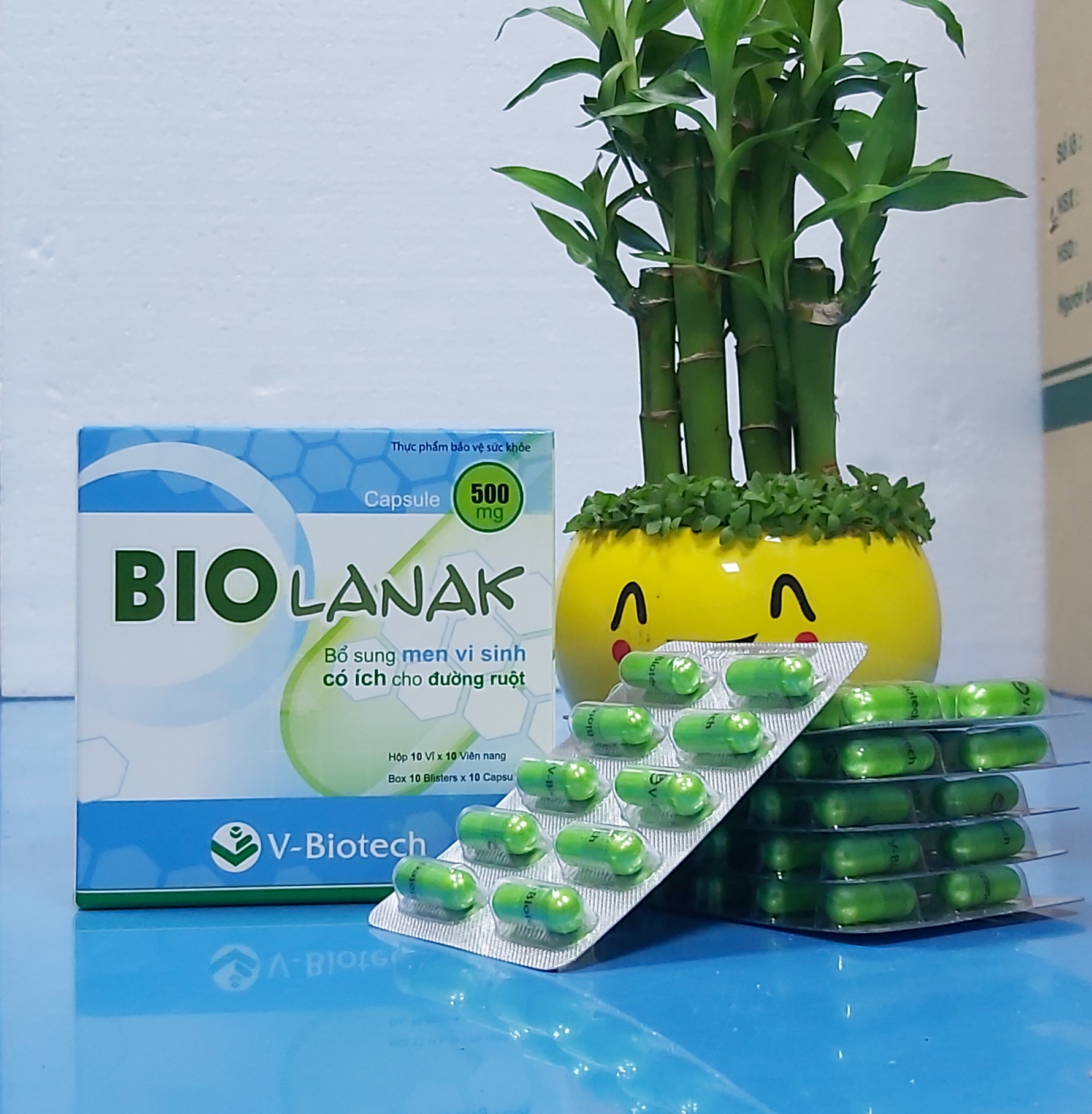 Biolanak V-Biotech - Giúp phòng ngừa rối loạn tiêu hóa (Hộp 10 vỉ x 10 viên)