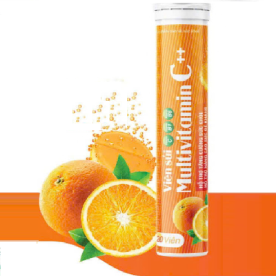 Viên sủi Multivitamin C++ - hỗ trợ tăng cường sức khỏe, nâng cao sức đề kháng (Tuýp 20 viên x4g)
