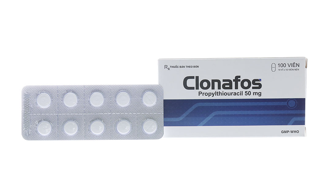 Clonafos 50mg trị bệnh lý tuyến giáp (10 vỉ x 10 viên)