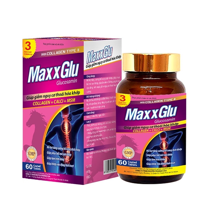 MaxxGlu Hỗ Trợ Giảm Nguy Cơ Thoái Hóa Khớp (Chai 60 Viên)