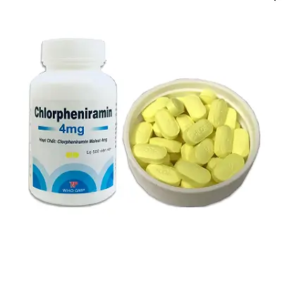 Thuốc Clorpheniramin 4 điều trị viêm mũi dị ứng, chảy nước mũi (Chai 500 viên)