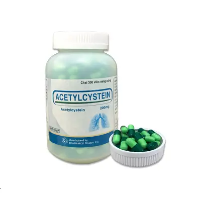 Thuốc Acetylcystein 200mg Khapharco tiêu nhầy trong bệnh viêm phế quản, bệnh nhầy nhớt (C/300v)