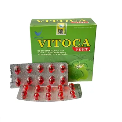 VICTOCA ĐỎ - điều trị ho, viêm họng, viêm phế quản (Hộp 10 vỉ x 10 viên)