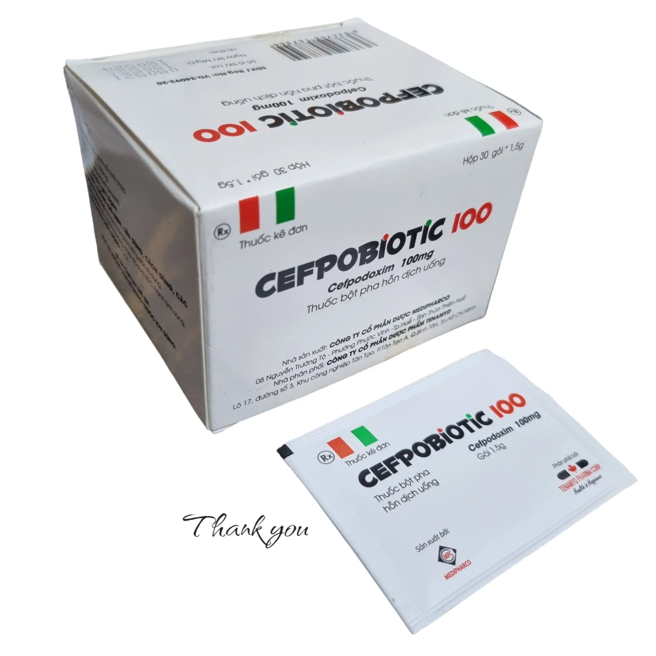 Thuốc Cefpobiotic 100 - điều trị nhiễm khuẩn đường hô hấp (30 gói)