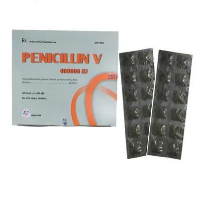 Thuốc Penicillin V 400000 IU Mekophar điều trị các chứng nhiễm khuẩn (Hộp 50 vỉ x 12 viên)