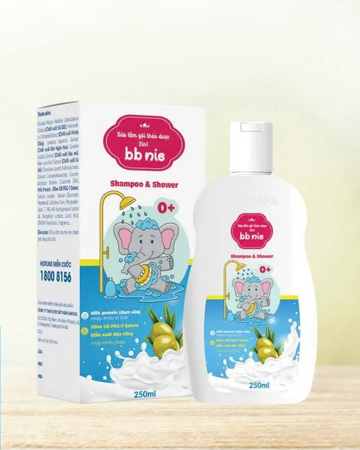 Sữa Tắm Gội Thảo Dược 2in1 BB NIE SANTAFA - Làm Sạch Nhẹ Nhàng, Kháng Khuẩn Cho Trẻ Sơ Sinh