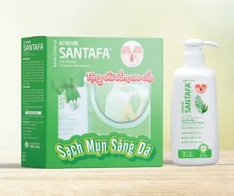 Sữa Tắm Mụn ACNEVIR SANTAFA 210ml – Trị Mụn Lưng, Ngực, Viêm Nang Lông | Sạch Mụn Sáng Da