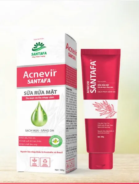 Sữa Rửa Mặt ACNEVIR SANTAFA – Da Mụn, Nhạy Cảm | Cân Bằng Tuyến Nhờn, Làm Sạch Sâu