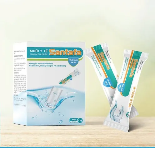 Gói Muối Y Tế SANTAFA 4.5g – Pha Nước Muối Sinh Lý | Vệ Sinh Mũi Họng, Rửa Vết Thương
