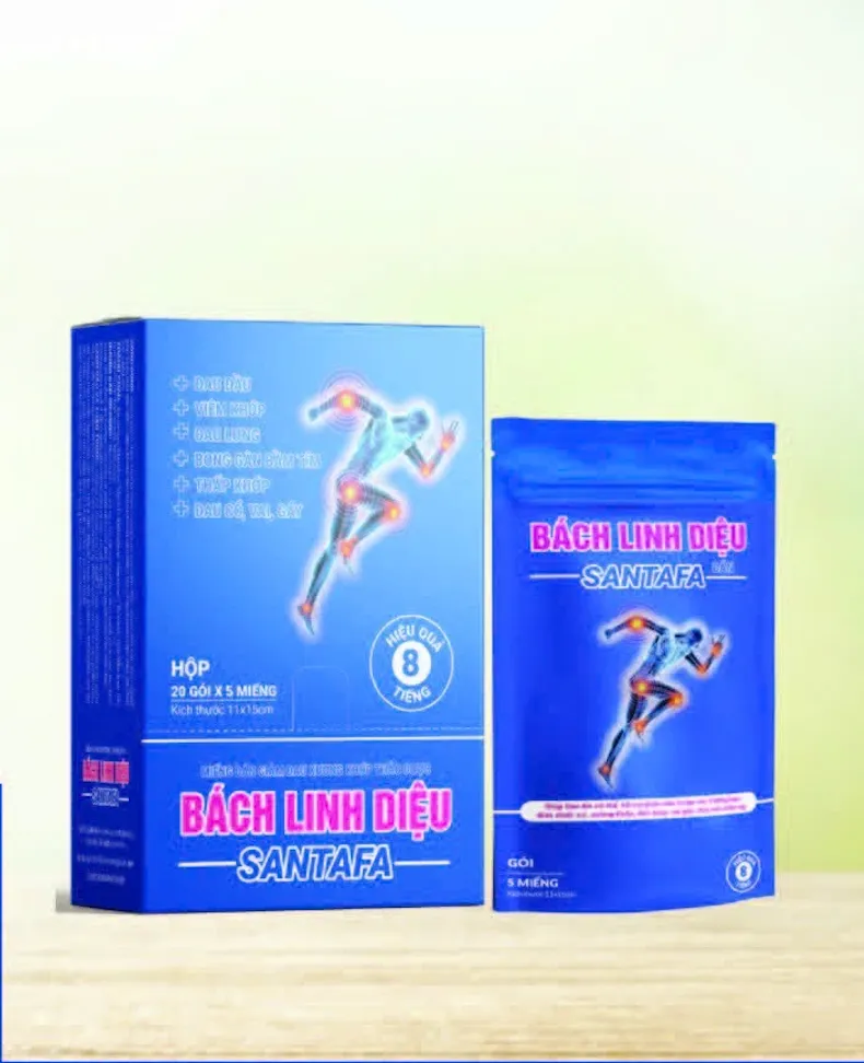 Miếng Dán Giảm Đau Xương Khớp Bách Linh Diệu SANTAFA - Thảo Dược, Hiệu Quả Kéo Dài 8h