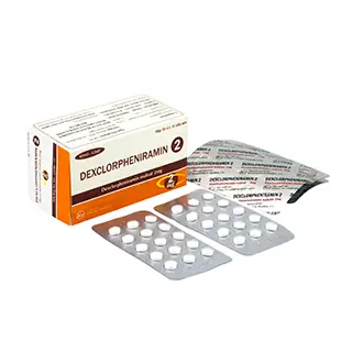 Viên nén Dexclorpheniramin 2mg Khapharco trị dị ứng, ngứa, thuỷ đậu (10 vỉ x 15 viên)