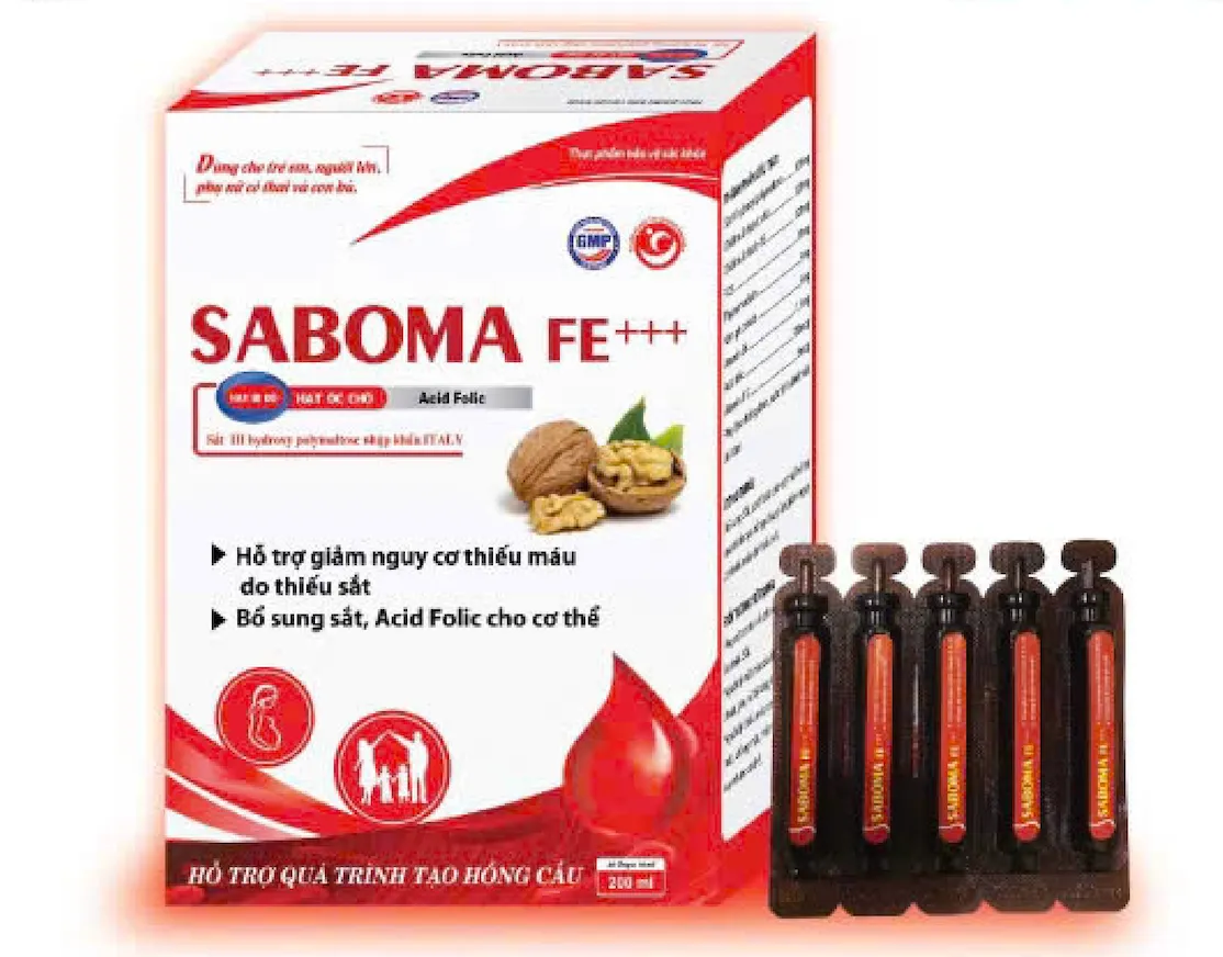 SABOMA FE++ – Siro Bổ Sung Sắt, Acid Folic Cho Phụ Nữ Mang Thai, Trẻ Em Thiếu Máu