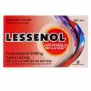 Viên nén Lessenol Extra điều trị triệu chứng cảm cúm: đau đầu, sốt, đau họng (10 vỉ x 10 viên)