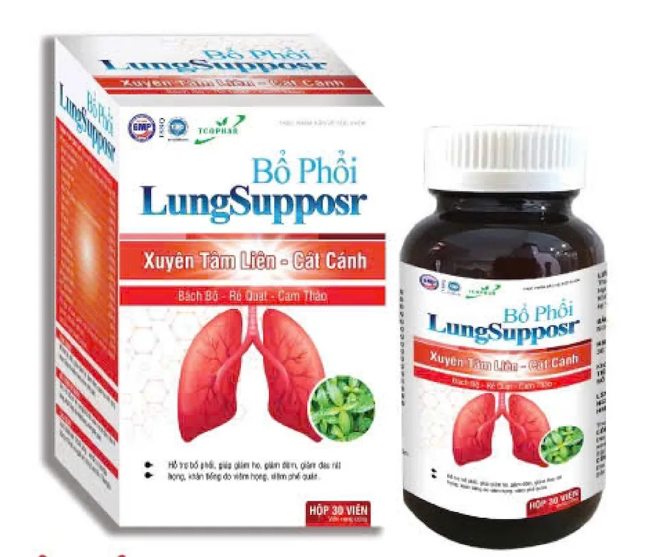 Bổ Phổi LungSupposr – Hỗ Trợ Bổ Phổi, Giảm Ho Đờm Từ Xuyên Tâm Liên & Cát Cánh