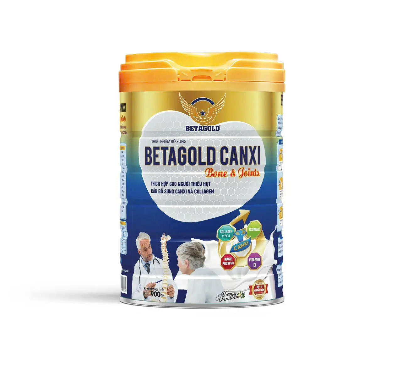 Sữa BETAGOLD CANXI BONE & JOINT Dành cho người từ 35 tuổi trở lên. Người thiếu hụt cần bổ sung Canxi và Collagen, dùng được cho người tiểu đường (Hộp 900gr)