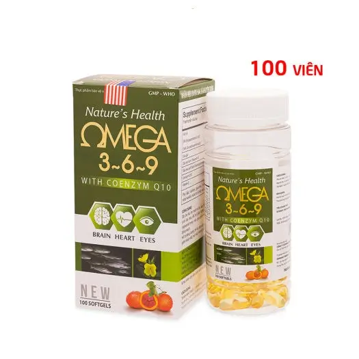 Viên uống dầu cá Omega 369, Dầu gấc, hoa anh thảo bổ não, sáng mắt, khỏe mạnh tim mạch - Hộp 100 viên
