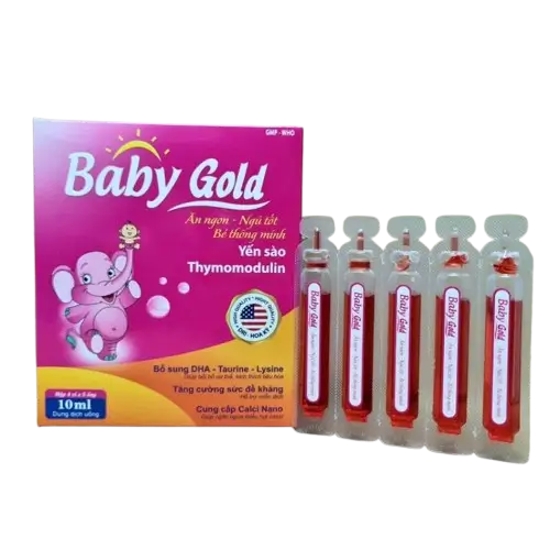 Baby Gold Hộp 20 Ống – Bổ Sung Vitamin Và Acid Amin ( Hộp 4 vỉ x 5 ống x 10ml)