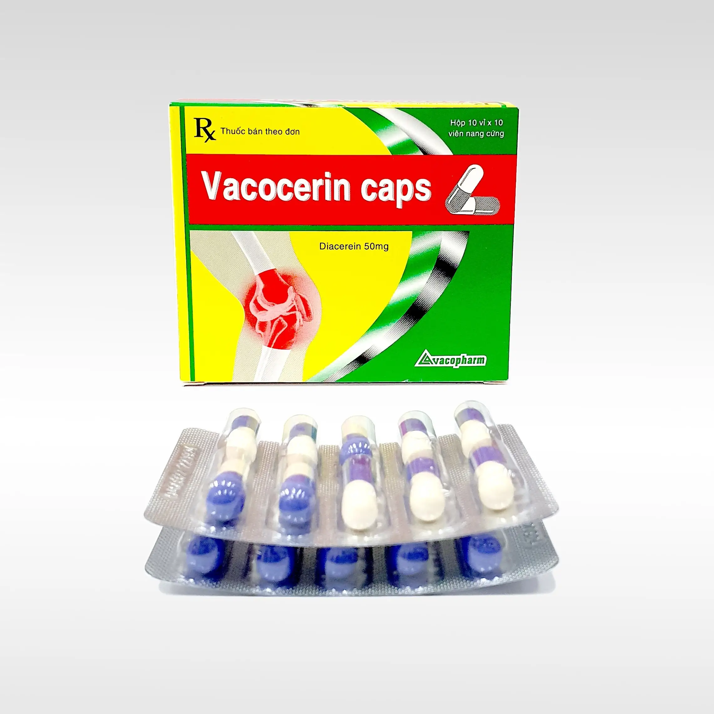 VACOCERIN CAPS Vacopharm - Thuốc trị thoái hóa khớp hiệu quả (Hộp 10 vỉ x 10 viên)