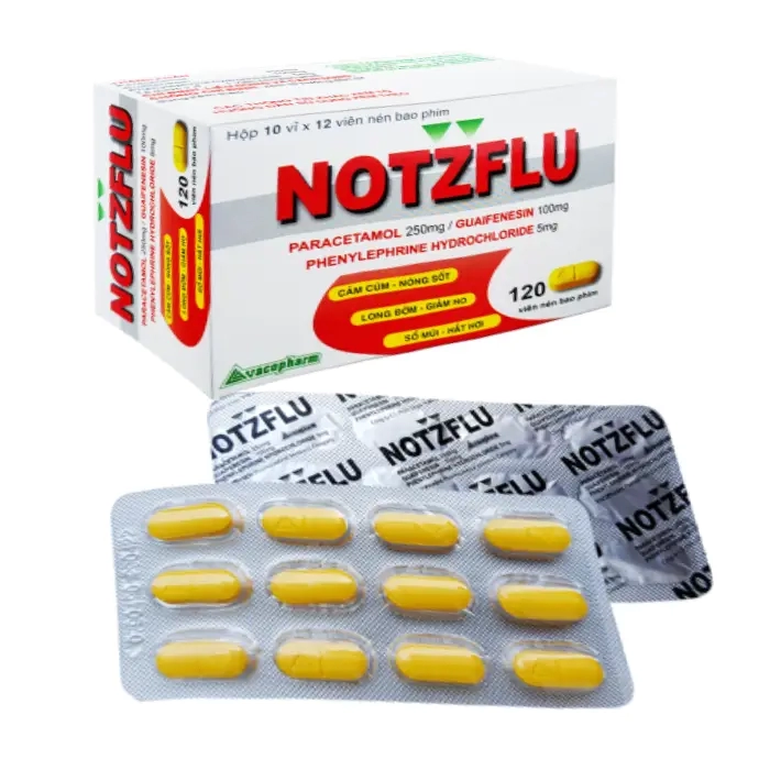 NotzFlu Vacopharm – Thuốc trị cảm cúm  (Hộp 10 vỉ x 12 viên)