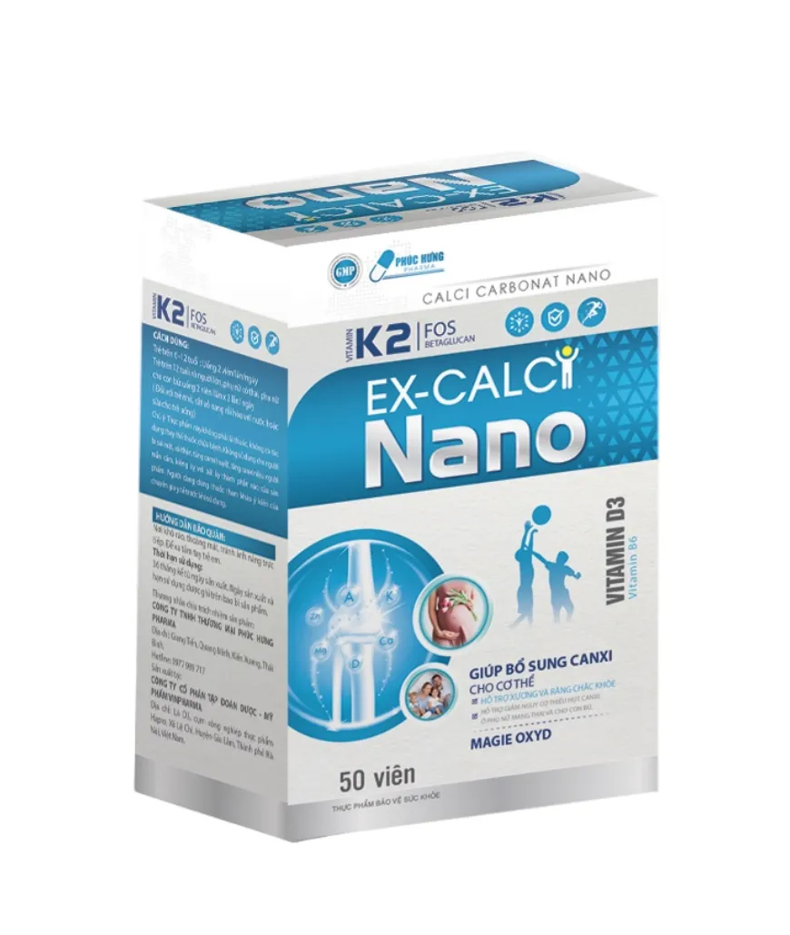 Canxi Ex Calci Nano – Bổ Sung Canxi, Vitamin D3, FOS Cho Xương Khỏe