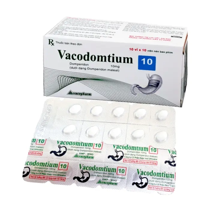 Thuốc tiêu hóa - Vacodomtium 10 Vacopharm (10 vỉ x 10 viên)