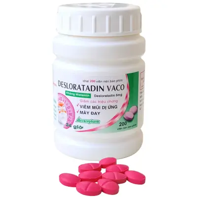 DESLORATADIN VACO - điều trị viêm mũi dị ứng, mày đay mạn tính vô căn (Chai 200 viên)