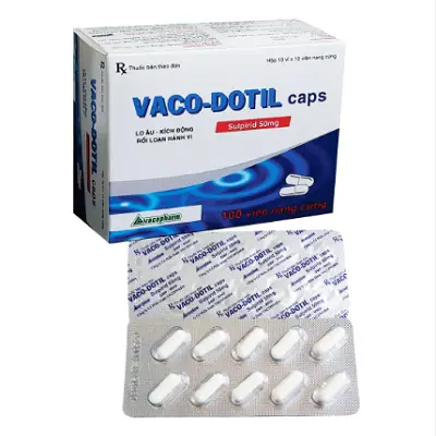Thuốc an thần VACO-DOTIL CAPS (Hộp 10 vỉ x 10 viên)