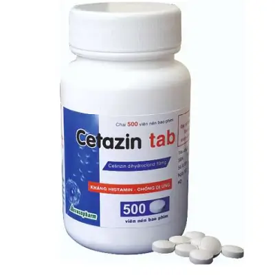 Thuốc Trị Dị Ứng CETAZIN TAB (Chai 500 viên)