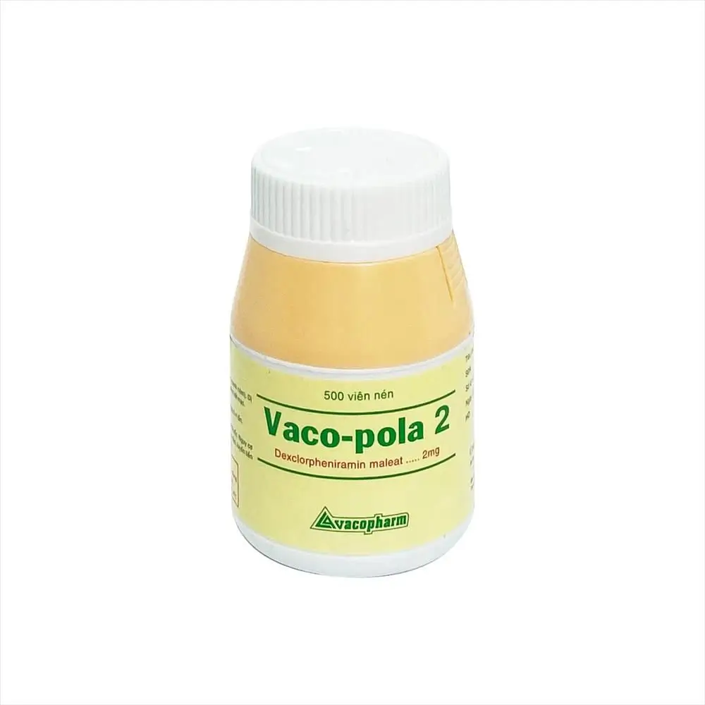 Thuốc Vaco-pola2 Vacopharm điều trị sổ mũi dị ứng, viêm mũi (chai 500 viên)
